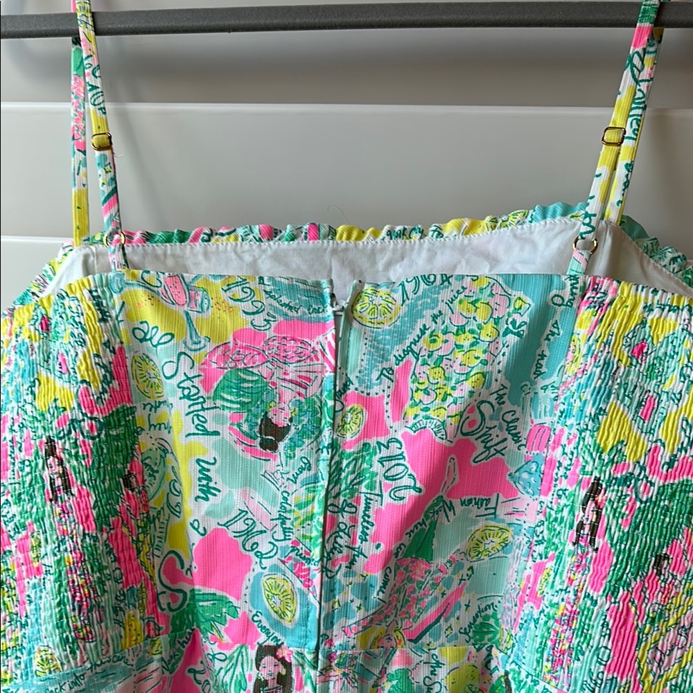 NWOT Lilly Pulitzer Jesse Romper “In the beginning” Pattern sz14 - Picture 3 of 10